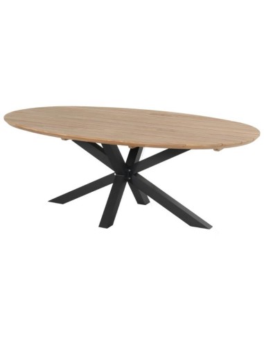 ¡OUTLET! Mesa de madera de teca STEPHANIE 240x140 cm color negro/teca Hartman®