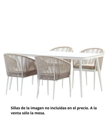 Mesa de jardín TAVIRA 180x90 cm color blanco Essentials®