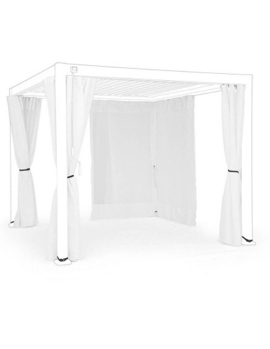 Set de 4 telas laterales + mosquitera para pérgola SALITRE 3x3 m blanca Terrazza®