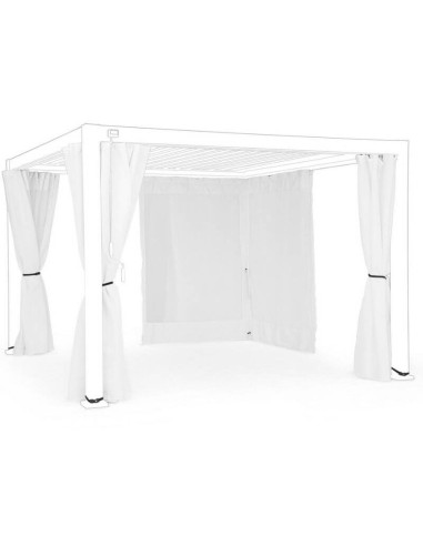 Set de 4 telas laterales + mosquitera para pérgola SALITRE 3x4 m blanca Terrazza®