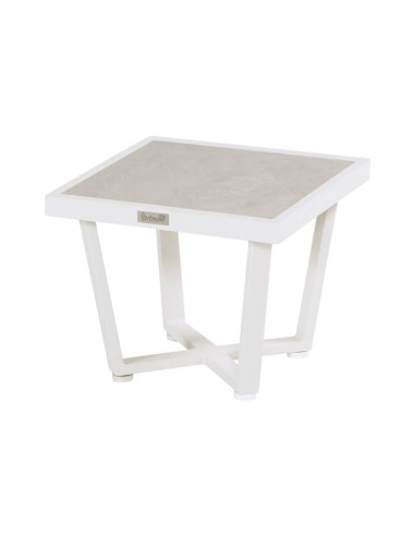 ¡OUTLET! Mesa de jardín auxiliar LUXOR 45x45 cm color blanco/gris Hartman ®