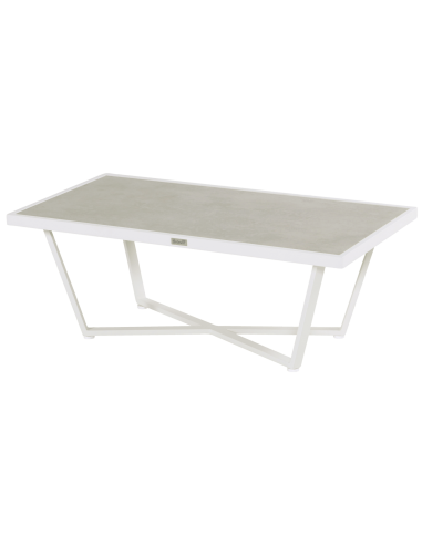 ¡OUTLET! Mesa de jardín auxiliar LUXOR 124x64 cm color blanco/gris Hartman®