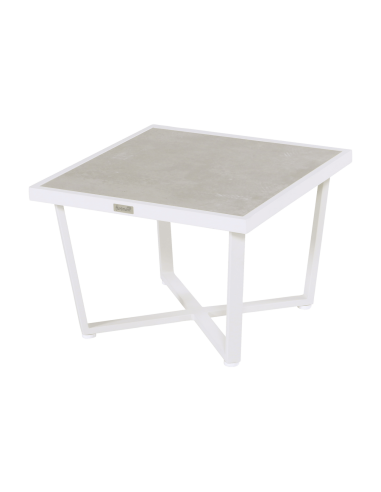 ¡OUTLET! Mesa de jardín auxiliar LUXOR 64x64 cm color blanco/gris Hartman®