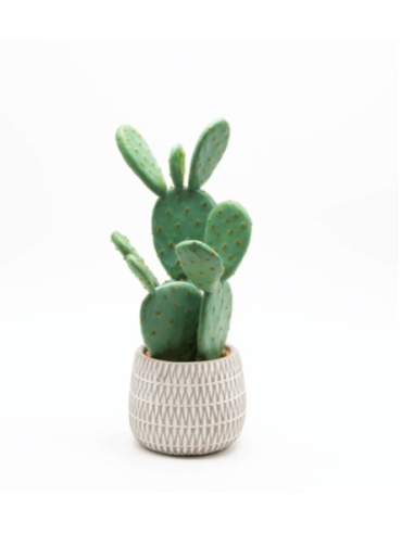 Cactus artificial realista con maceta decorada 38 cm Essentials®