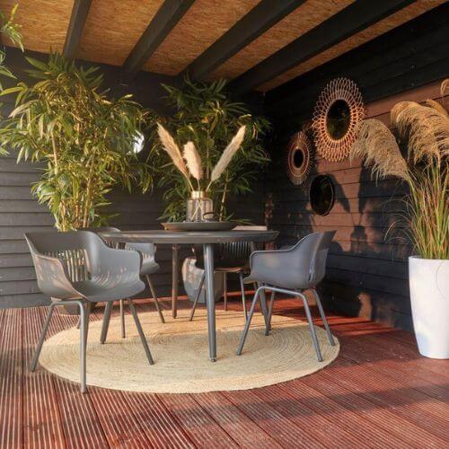 Mesa plegable para exterior en acero pintado y polietileno